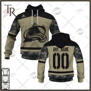 Personalized NHL Colorado Avalanche Camo Military Appreciation Team Authentic Custom Practice Jersey Hoodie 3D