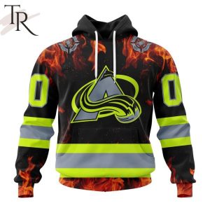 Personalized NHL Colorado Avalanche Special Design Honoring Firefighters Hoodie