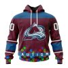 Personalized NHL Colorado Avalanche Specialized Unisex Kits Hockey Fights Against Autism Hoodie