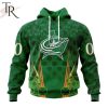 Personalized NHL Columbus Blue Jackets Full Green Design For St. Patrick’s Day Hoodie