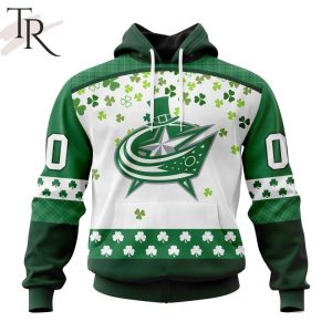 Personalized NHL Columbus Blue Jackets Special Design For St. Patrick Day Hoodie