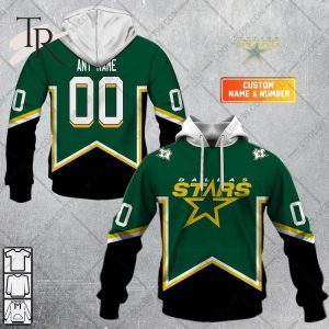 Personalized NHL Dallas Stars Vintage Jersey Style Hoodie