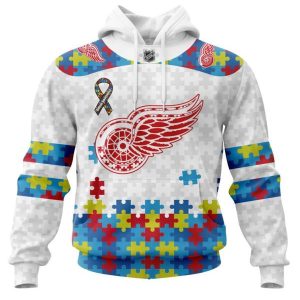 Personalized NHL Detroit Red Wings Autism Awareness 3D Hoodie