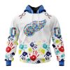 Personalized NHL Detroit Red Wings Special Autism Awareness Design Hoodie