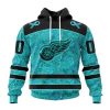 Personalized NHL Detroit Red Wings Special Design Fight Ovarian Cancer Hoodie