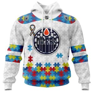 Personalized NHL Edmonton Oilers Autism Awareness 3D Hoodie