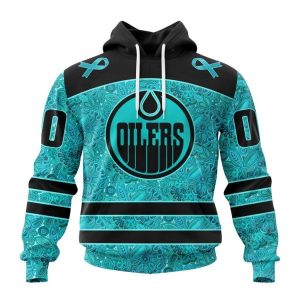 Personalized NHL Edmonton Oilers Special Design Fight Ovarian Cancer Hoodie