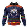 Personalized NHL Edmonton Oilers Specialized Design With Fearless Aganst Autism Concept Hoodie