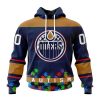 Personalized NHL Edmonton Oilers Specialized Unisex Kits Hockey Fights Against Autism Hoodie