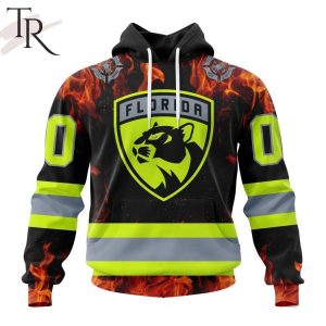 Personalized NHL Florida Panthers Special Design Honoring Firefighters Hoodie