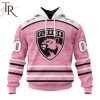 Personalized NHL Florida Panthers Special Pink Fight Breast Cancer Design Hoodie