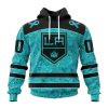 Personalized NHL Los Angeles Kings Special Design Fight Ovarian Cancer Hoodie