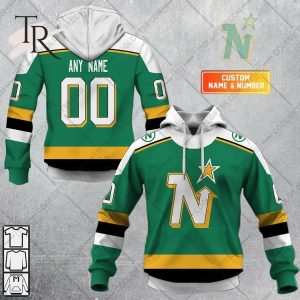 Personalized NHL Minnesota North Stars Jersey Style Hoodie