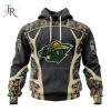 Personalized NHL Minnesota Wild Special Camo Hunting Design Tshirts