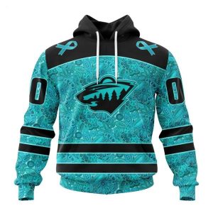 Personalized NHL Minnesota Wild Special Design Fight Ovarian Cancer Hoodie