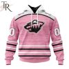 Personalized NHL Minnesota Wild Special Pink Fight Breast Cancer Design Hoodie