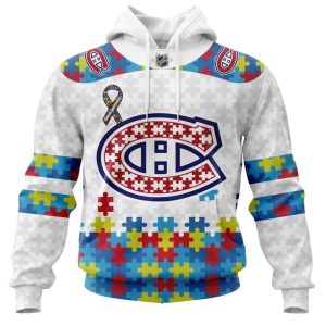 Personalized NHL Montreal Canadiens Autism Awareness 3D Hoodie