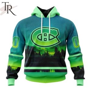 Personalized NHL Montreal Canadiens Special Design With Northern Light Full Printed Hoodie