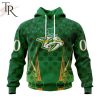 Personalized NHL Nashville Predators Full Green Design For St. Patrick’s Day Hoodie