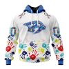 Personalized NHL Nashville Predators Special Autism Awareness Design Hoodie