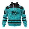 Personalized NHL Nashville Predators Special Design Fight Ovarian Cancer Hoodie