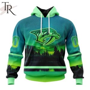 Personalized NHL Nashville Predators Special Design With Northern Light Full Printed Hoodie