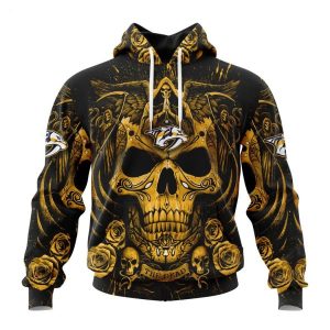 Personalized NHL Nashville Predators Special Design With Skull Art Hoodie