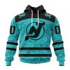 Personalized NHL New Jersey Devils Special Design Fight Ovarian Cancer Hoodie