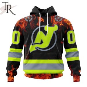 Personalized NHL New Jersey Devils Special Design Honoring Firefighters Hoodie