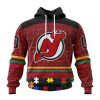 Personalized NHL New Jersey Devils Specialized Design With Fearless Aganst Autism Concept Hoodie