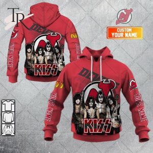 Personalized NHL New Jersey Devils x Kiss Band V2 Style Hoodie 3D