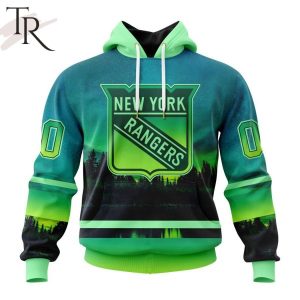 Personalized NHL New York Rangers Special Design With Northern Light Full Printed Hoodie