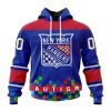 Personalized NHL New York Rangers Specialized Unisex Kits Hockey Fights Against Autism Hoodie