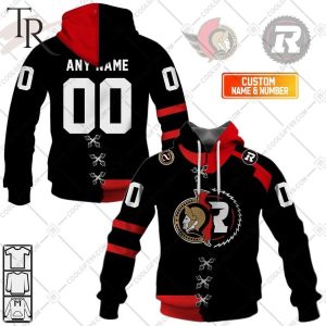 Personalized NHL Ottawa Senators Mix CFL Ottawa Redblacks Jersey Style Hoodie