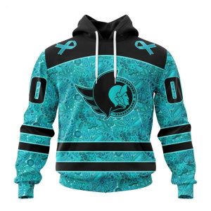 Personalized NHL Ottawa Senators Special Design Fight Ovarian Cancer Hoodie