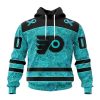 Personalized NHL Philadelphia Flyers Special Design Fight Ovarian Cancer Hoodie