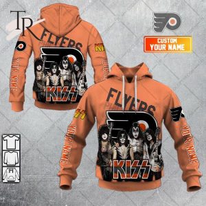 Personalized NHL Philadelphia Flyers x Kiss Band V2 Style Hoodie 3D