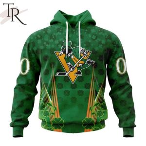 Personalized NHL Pittsburgh Penguins Full Green Design For St. Patrick’s Day Hoodie