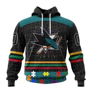 Personalized NHL San Jose Sharks Specialized Design With Fearless Aganst Autism Concept Hoodie