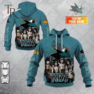 Personalized NHL San Jose Sharks x Kiss Band V2 Style Hoodie 3D