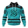 Personalized NHL Seattle Kraken Special Design Fight Ovarian Cancer Hoodie