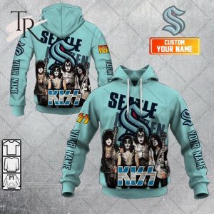 Personalized NHL Seattle Kraken x Kiss Band V2 Style Hoodie 3D