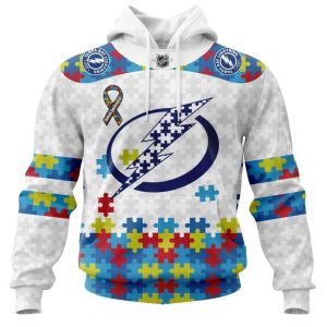 Personalized NHL Tampa Bay Lightning Autism Awareness 3D Hoodie