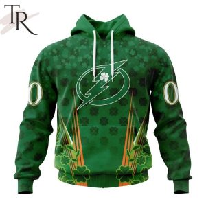 Personalized NHL Tampa Bay Lightning Full Green Design For St. Patrick’s Day Hoodie