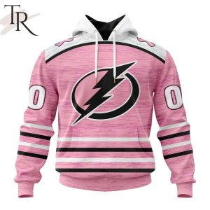 Personalized NHL Tampa Bay Lightning Special Pink Fight Breast Cancer Design Hoodie