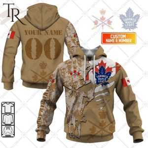 Personalized NHL Toronto Maple Leafs Marine Corps Camo Hoodie