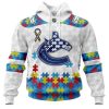 Personalized NHL Vancouver Canucks Autism Awareness 3D Hoodie