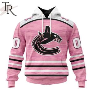 Personalized NHL Vancouver Canucks Special Pink Fight Breast Cancer Design Hoodie