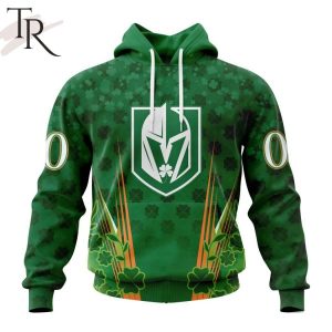 Personalized NHL Vegas Golden Knights Full Green Design For St. Patrick’s Day Hoodie