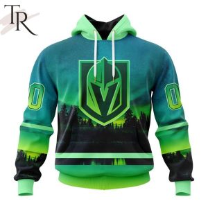 Personalized NHL Vegas Golden Knights Special Design With Northern Light Full Printed Hoodie